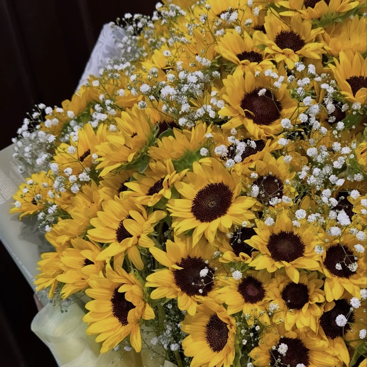 花束【ひまわりとかすみ草】